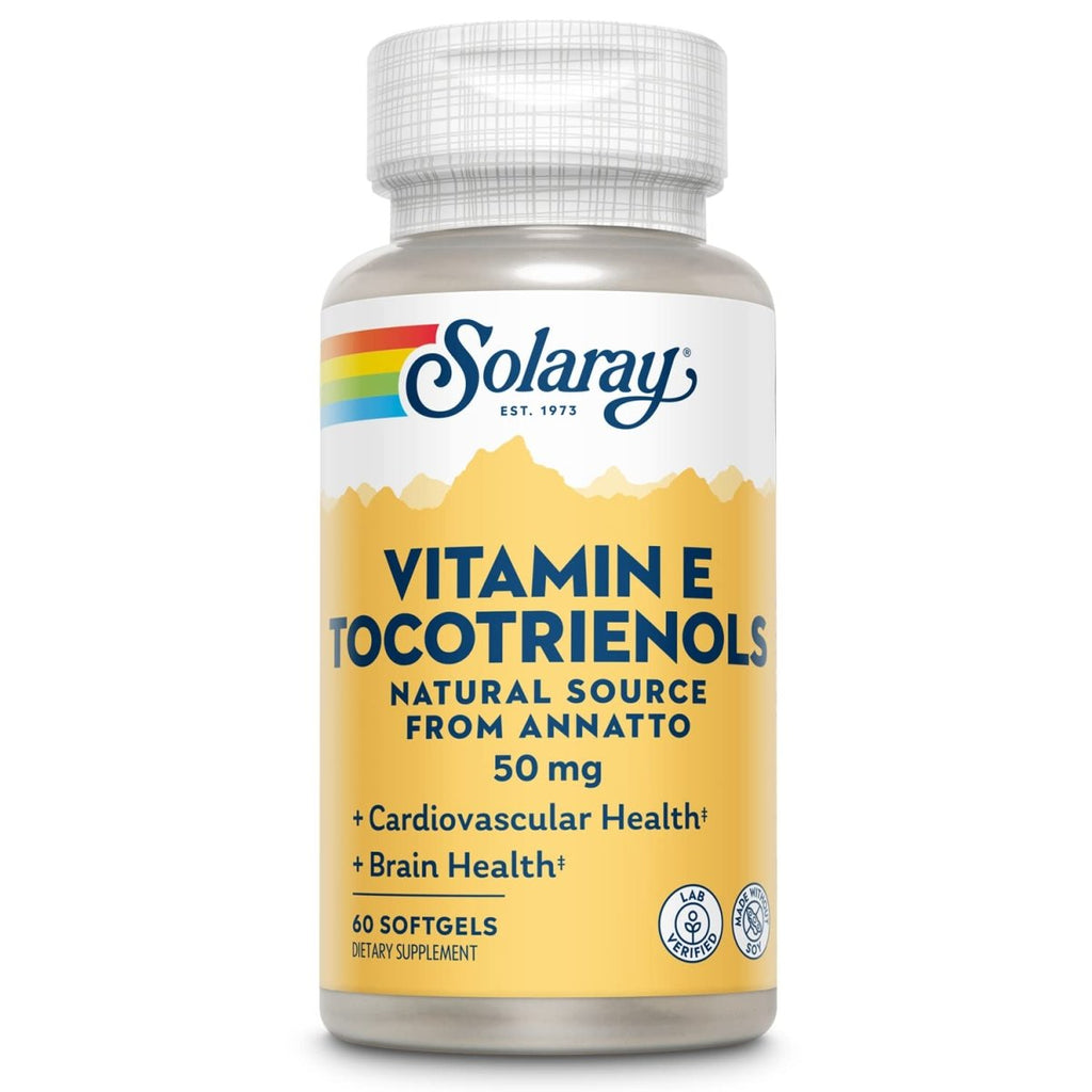 SOLARAY Vitamin E Tocotrienols 50mg | Healthy Brain Function Support | Soy Free | 50ct