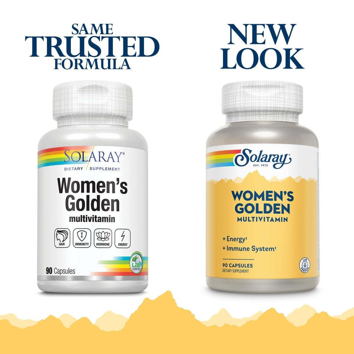 SOLARAY Women's Golden Multi-Vita-min Capsules, 90 Count
