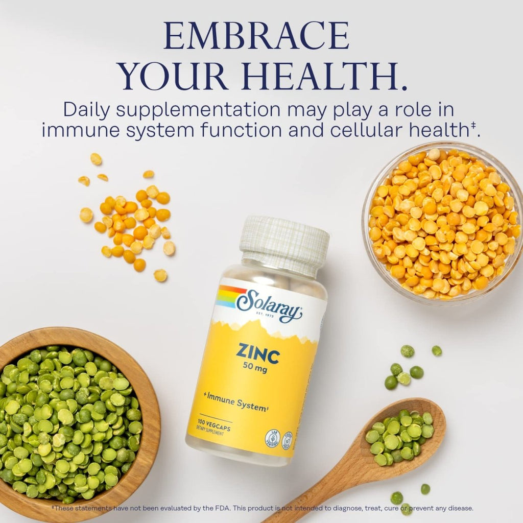 Solaray Zinc 50mg 100 Serv, 100 VegCaps