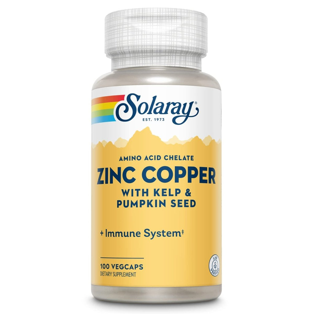 Solaray Zinc Copper Amino Acid Chelate - 100 VegCaps  47105