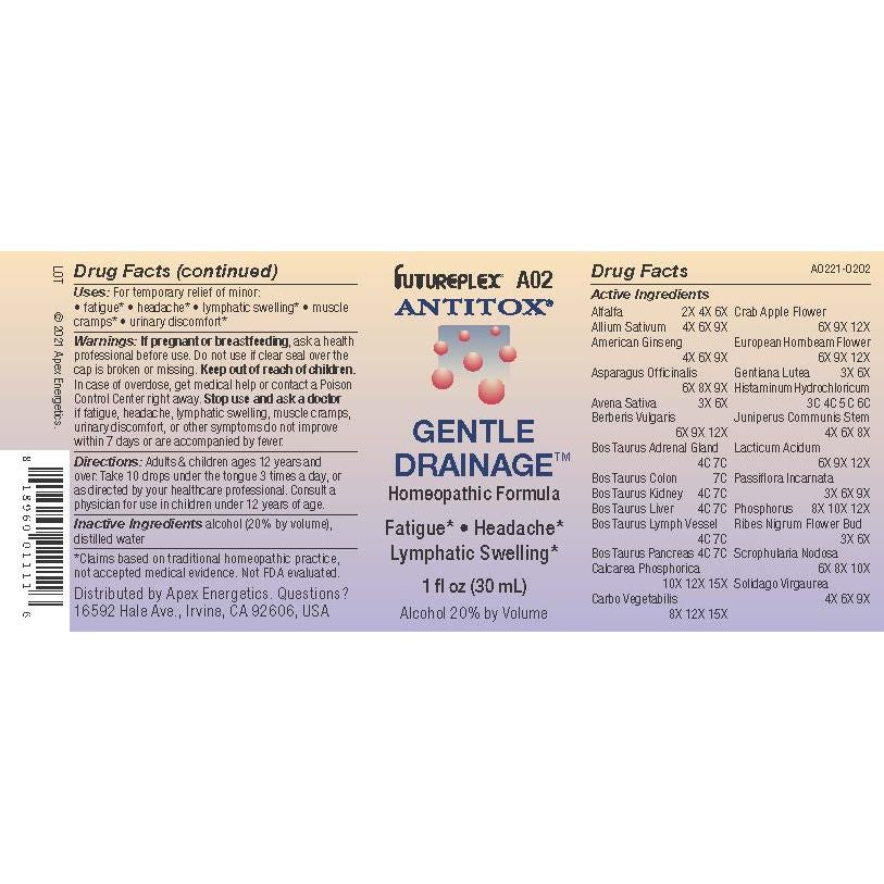 Gentle Drainage (A2) 1oz, Apex Energetics