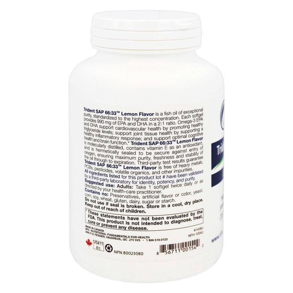 Trident SAP 66:33 Lemon Flavor 120 Softgels