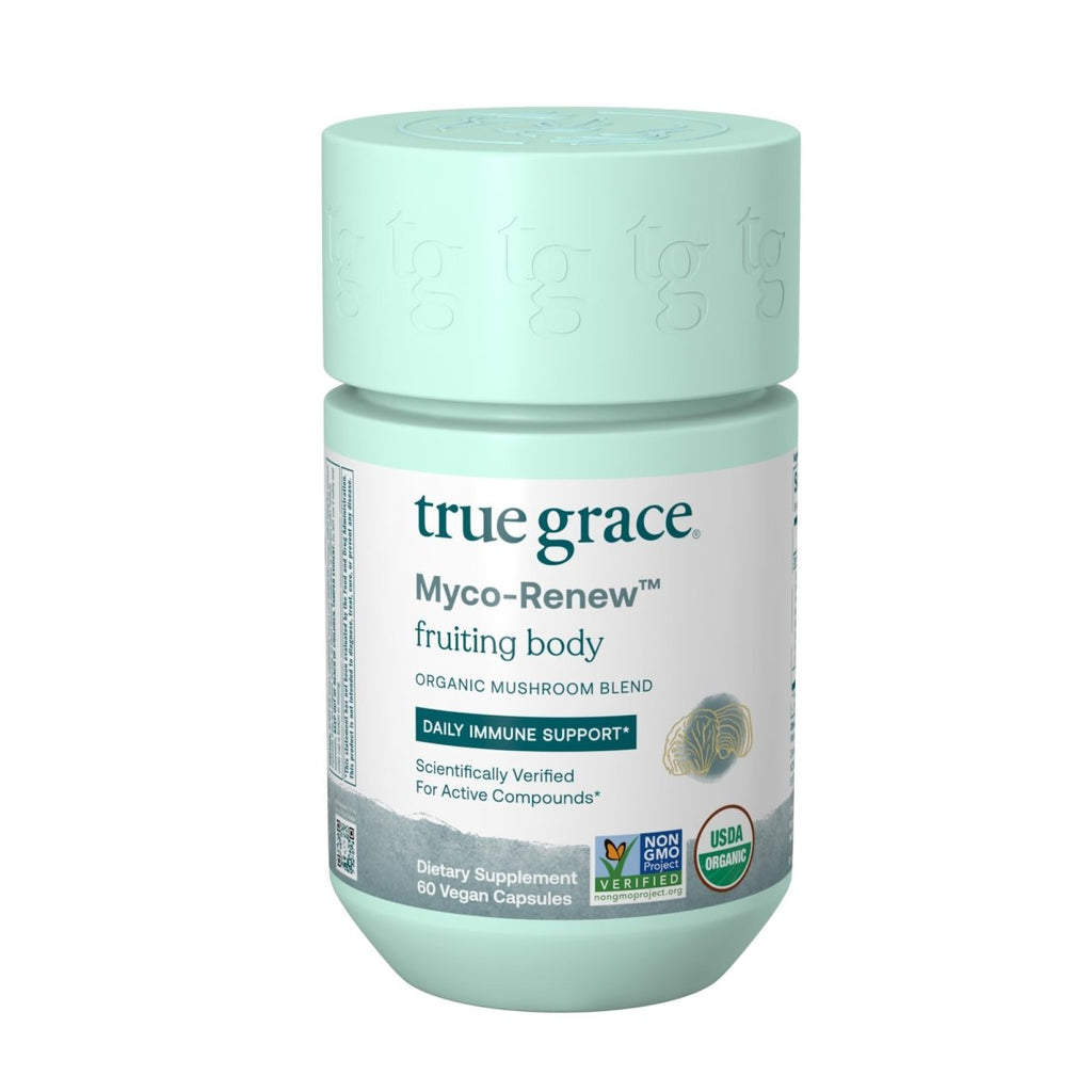 True Grace - Myco-Renew Fruiting Body Organic Mushroom Blend - 60 Vegan Capsules