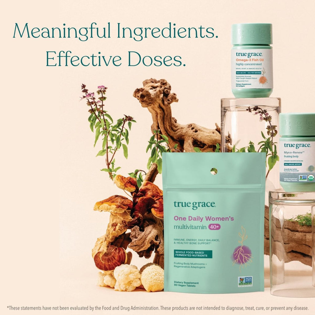 True Grace - Myco-Renew Fruiting Body Organic Mushroom Blend - 60 Vegan Capsules