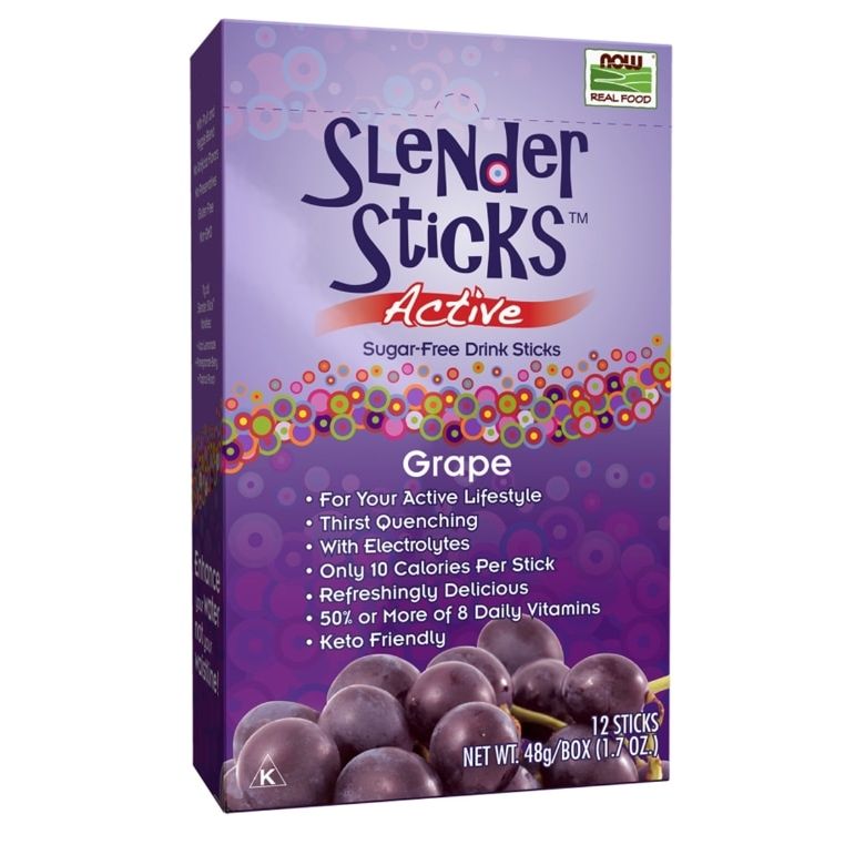 Now Real Food Slender Sticks Active Grape 12 Per Box - 7094