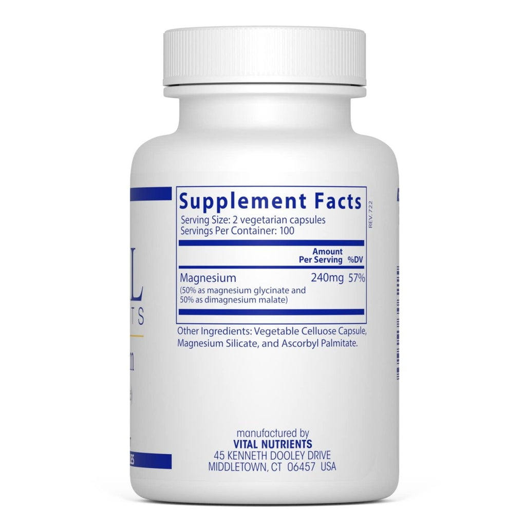 Vital Nutrients Magnesium Glycinate/Malate 200 Vcap