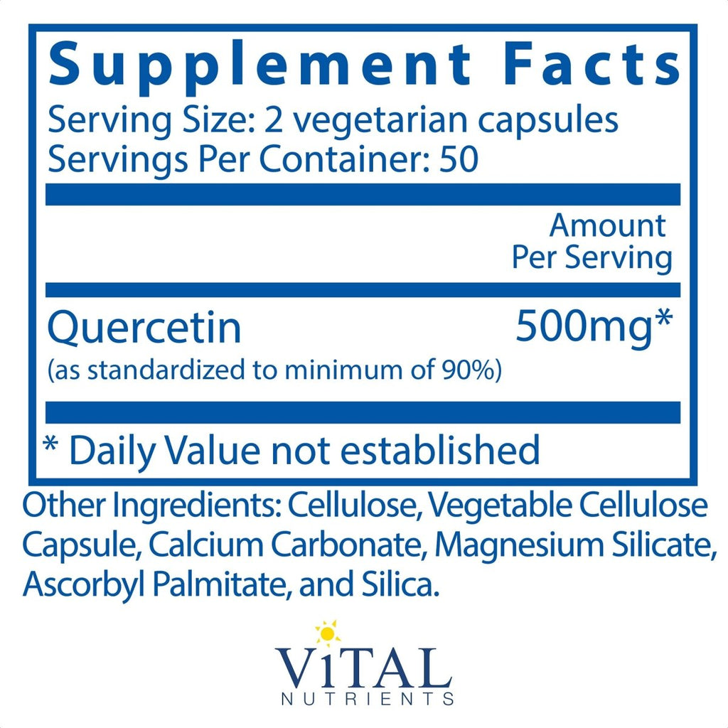 Vital Nutrients Quercetin 250mg 100 Vcaps