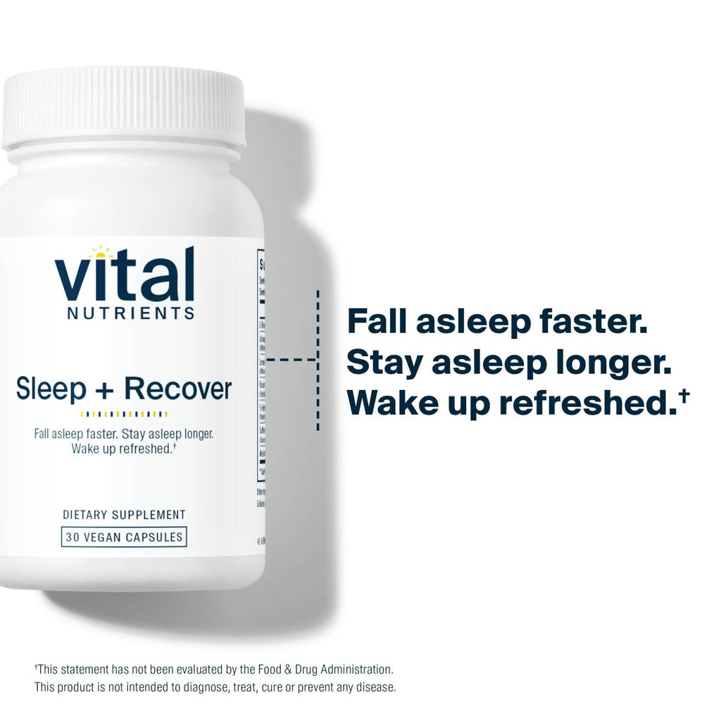 Vital Nutrients Sleep + Recover | Vegan Sleep Supplement |Sleep Support | Melatonin, Ashwagandha, & L-Theanine | Gluten, Dairy, and Soy Free | 30 Capsules