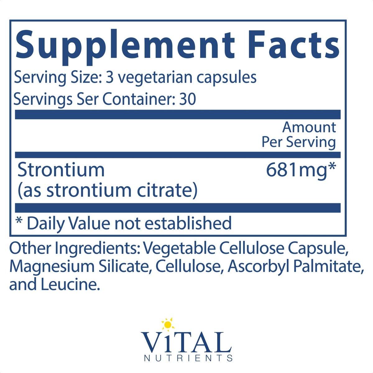 Vital Nutrients Strontium Citrate 227 mg 90 Vcaps