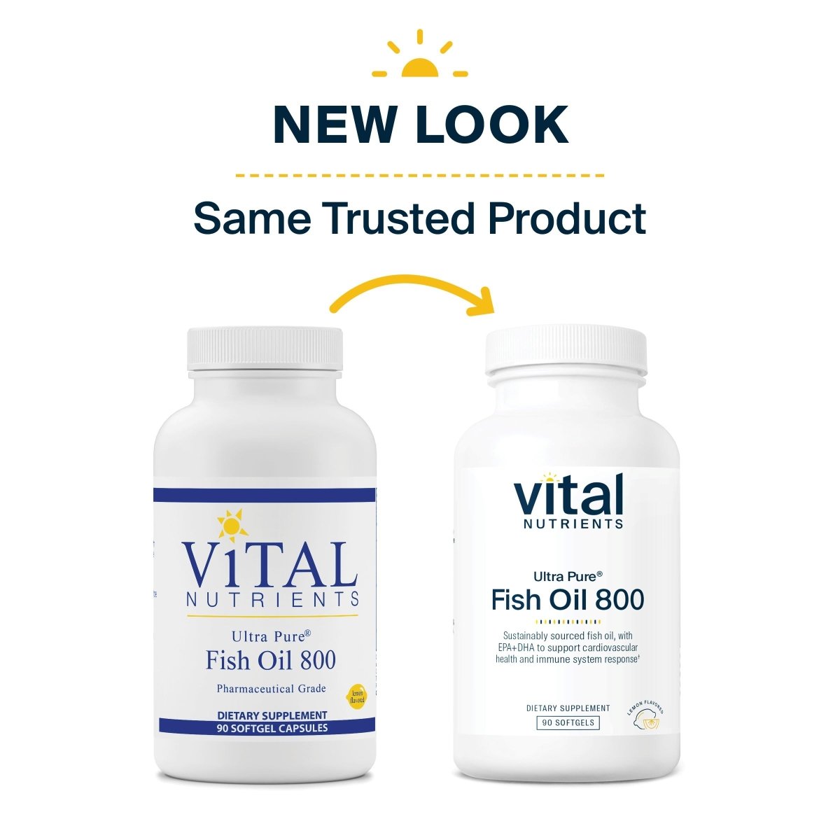 Vital Nutrients Ultra Pure Fish Oil 800 Lemon 90 Softgels
