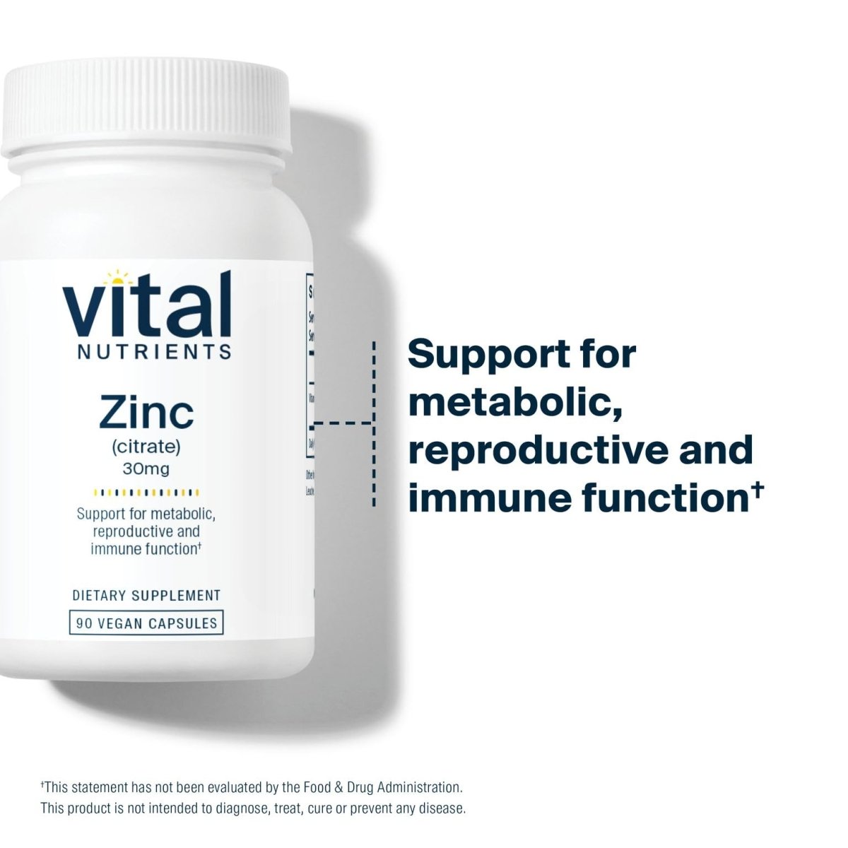 Vital Nutrients Zinc Citrate 30mg 90 Vcaps