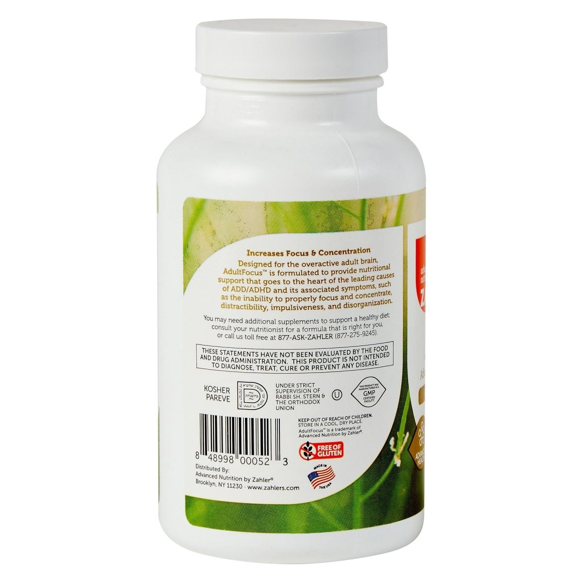 Zahler - AdultFocus Cognitive Health Support - 60 Capsules -