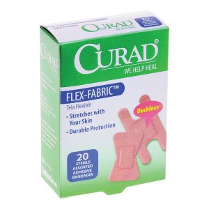 Curad Flex-Fabric Fingertip & Knuckle Bandages, Heavy-Duty Protection – 20 Count