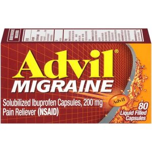 Advil Migraine Pain Reliever 200 Mg Liquid- Filled Capsules 80 Ct