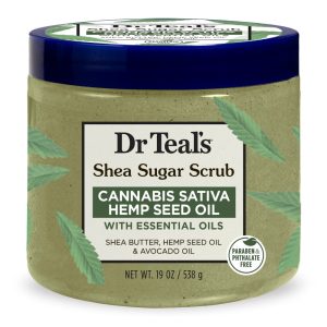 Dr Teal's Cannabis Sativa Hemp Seed Oil Shea Sugar Scrub 19 Oz