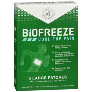 Biofreeze Pain Relief Patch - Large - 5 Count - 5% Menthol Cooling Formula