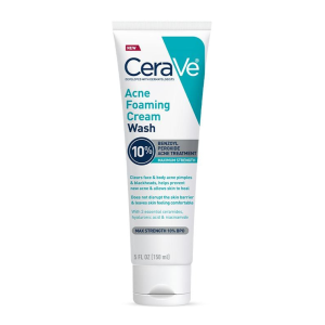 CeraVe Cream Wash, Acne, Foaming, Maximum Strength, 10% Benzoyl Peroxide 5 Fl Oz