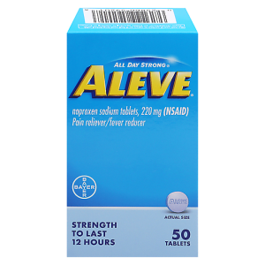 Aleve Pain Reliever & Fever Reducer, 220mg Naproxen Sodium, 50 Count Tablets