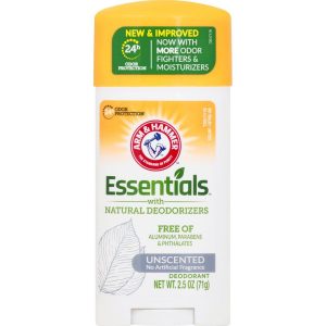 Arm & Hammer Essentials Natural Deodorant - Aluminum Free, Unscented, 2.5 oz Stick