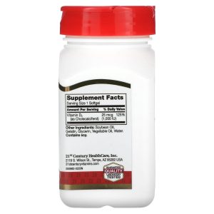 21st Century Vitamin D3-1000  250Ct