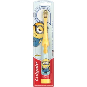 Colgate Kids Powered Toothbrush, Minions Theme, Extra Soft Bristles, 1 Count – Battery Operated Sonic Toothbrush for Children