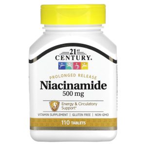 21st Century Niacin 500mg Prolonged Release, Heart Health Support, 110 Tablets