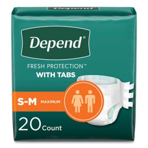 Depend Fresh Protection Incontinence Briefs with Tabs, Maximum Absorbency, S/M, 20 Count