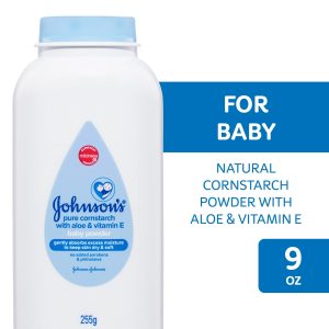 Johnson's Baby Powder - Pure Cornstarch With Soothing Aloe & Vitamin E 9 Oz