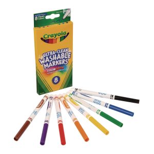 Crayola Washable Fine Line Markers, Classic Colors, 8 Count