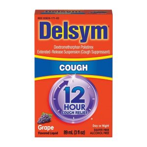 Delsym Cough Suppressant 12 Hour Relief Day Or Night Grape Flavored Liquid
