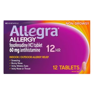 Allegra Adult Non-Drowsy Allergy Relief, 12 Hour (60mg), 12 Tablets