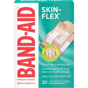 Band-Aid Brand Skin-Flex Adhesive Bandages – 20 Count (Assorted)