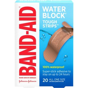 Band-Aid® Brand Water Block™ Tough Strips™ – 100% Waterproof Adhesive Bandages