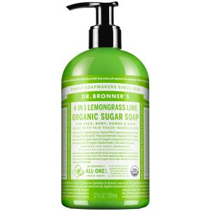 Dr. Bronner's Organic 4-in-1 Pump Soap Sugar 12 Fl Oz Lemongrass Lime