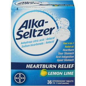 Alka-Seltzer Heartburn Relief, Lemon Lime Effervescent Tablets, 36 Count