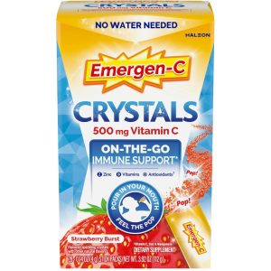 Emergen-C Immune Support Vitamin C Crystals, Strawberry Burst – 28 Count Packets