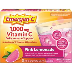 Emergen-C Vitamin Fizzy Drink Mix Pink Lemonade 1000 Mg - 30 Packets
