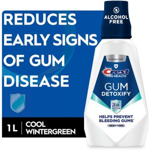 Crest Gum Care Mouthwash, Cool Wintergreen, CPC (cetylpyridinium Chloride) Antigingivitis/Antiplaque Oral Rinse 1L (33.8 Fl Oz)