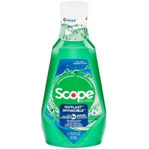 Crest Scope Outlast Mouthwash Long Lasting Mint For Fresh Breath, 33.8 Oz