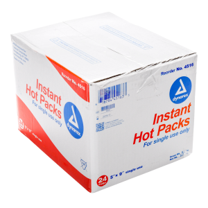 Dynarex Instant Hot Packs - 5" x 9" Single-Use Heat Therapy, 24 Count Case