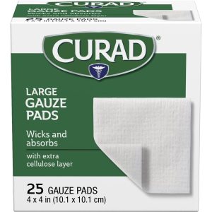 Curad Pro-Gauze Pads, 4 x 4 inch, 25 Count – Professional Grade Absorbent Gauze