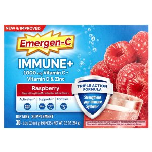Emergen-C Immune Support+ Fizzy Drink Mix Raspberry 30Ct