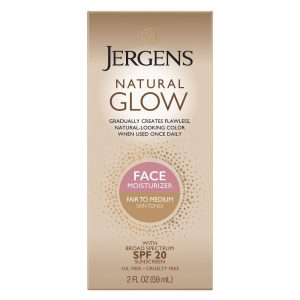 Jergens Natural Glow, Face Daily Moisturizer, SPF 20, Fair To Medium, 2 Fl Oz (59 Ml)