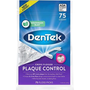 DenTek Cross Floss Picks, Triple Clean Technology, 75 Count