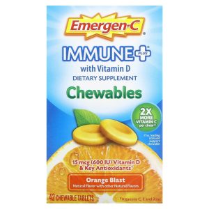 Emergen-C Immune  Support+Chewable Tablets Orange Blast - 42ct