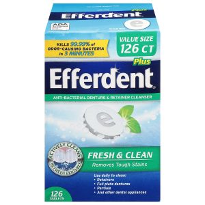 Efferdent Plus Anti-Bacterial Fresh & Clean  Denture & Retainer Cleanser Value Size 126 Tablets