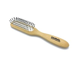 Dural Hair Brush For Styling & Care Rubber Cushion with Steel Pins with ball tips Beech Wood