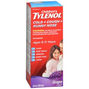 Children's Tylenol Cold + Cough + Runny Nose, Grape Flavor 4 Fl Oz