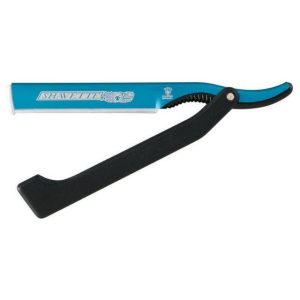 Dovo Blue Shavette Satin Finish Straight Razor With Red Holder DOV2010140
