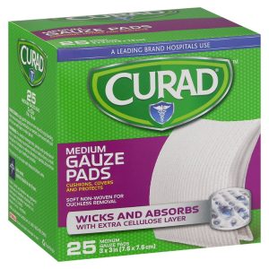 Curad Pro-Gauze Premium Gauze Pads, Extra Absorbent & Soft – 3" x 3", 25 Count